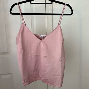 Pink satin tank top